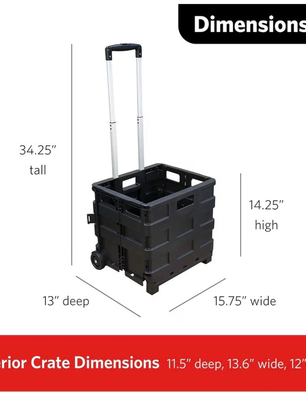 BRAND NEW GLAD Folding Utility Cart – Black - Picture 3 of 6